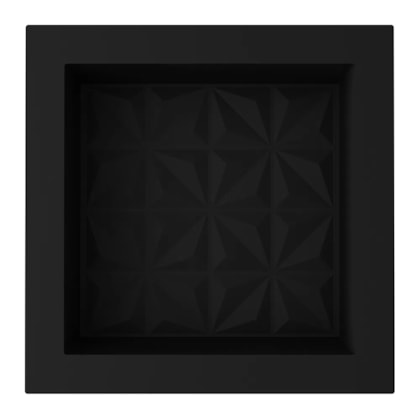 Nicho De Embutir De Plástico Fibra Vidro 3D Preto Fosco Astra 30x30x10cm