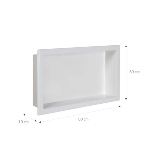 Nicho De Embutir De Plástico Fibra Vidro Astra 30x60x10cm - Imagem principal - 4d06351d-ae75-423f-9a98-d3bf82e1738e