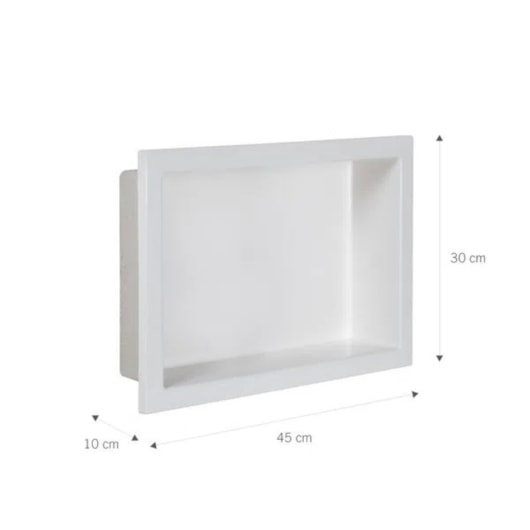 Nicho De Embutir De Plástico Fibra Vidro Branco Astra 30x45x10cm - Imagem principal - f45a6405-8fb9-4a9c-abcf-8932abac3ea2