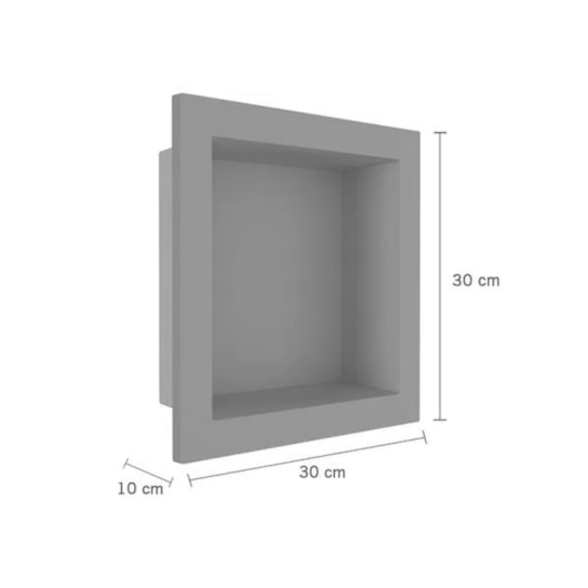 Nicho De Embutir De Plástico Fibra Vidro Pintado Cinza Fosco Astra 30x30x10cm - Imagem principal - e2830cc1-9e08-4e50-a197-c1c403ec3b32