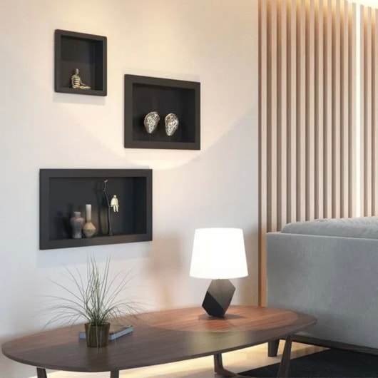 Nicho De Embutir De Plástico Fibra Vidro Pintado Preto Fosco Astra 30x60x10cm - Imagem principal - 4c47b0ed-aa38-4c52-91c0-96c9fa180a7f