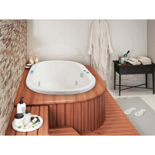 Ofurô Duplo Com Hidromassagem Heatiro Topline Ouro Fino 141x91cm - Imagem principal - 8a6c84a2-333b-4ef1-8d61-b2c7930ccfb4