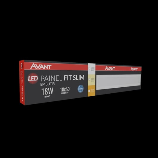 Painel Fit LED Plafon de Embutir 18W Retangular 10x60cm Luz Branca 6500K Bivolt Avant - Imagem principal - 8d67a030-5993-4785-8a0c-3f0c0e749791