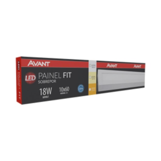 Painel Fit LED Plafon de Sobrepor 36W Retangular 10x120cm Luz Amarela 3000K Bivolt Avant - Imagem principal - da512de7-8f91-4e96-be40-0f3b21e279ad