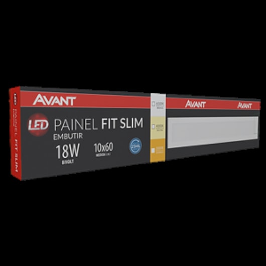 Painel Fit LED Plafon de Sobrepor 36W Retangular 10x120cm Luz Neutra 4000K Bivolt Avant - Imagem principal - 4fe6a39d-c2bf-42c9-a959-c2c93573b6b9