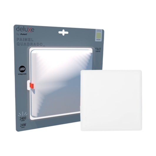 Painel Flat LED Plafon De Sobrepor 24W Quadrado 17cm Luz Neutra 4000K Bivolt Avant - Imagem principal - f6d89da5-ccac-4a4d-bcdf-4b1e42631c3f