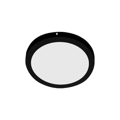 Painel Led Redondo De Sobrepor 3000K Lys Preto Taschibra 24W
