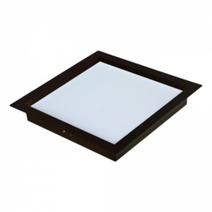 Painel Pop Led De Sobrepor 18w Quadrado 22 Preto Luz Amarela 3000k Avant