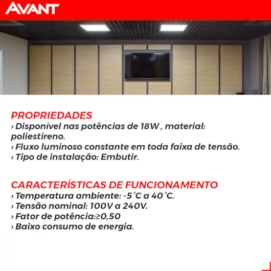 Painel Pop Led De Sobrepor 18w Quadrado 22 Preto Luz Amarela 3000k Avant - Imagem principal - 5464f674-e2fd-407a-b29d-05b8dadd2f31