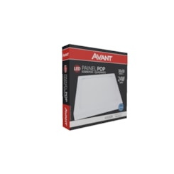 Painel Pop LED De Sobrepor Em Aluminio 24W Quadrado Luz Branca 6500K Bivolt Avant 30cm