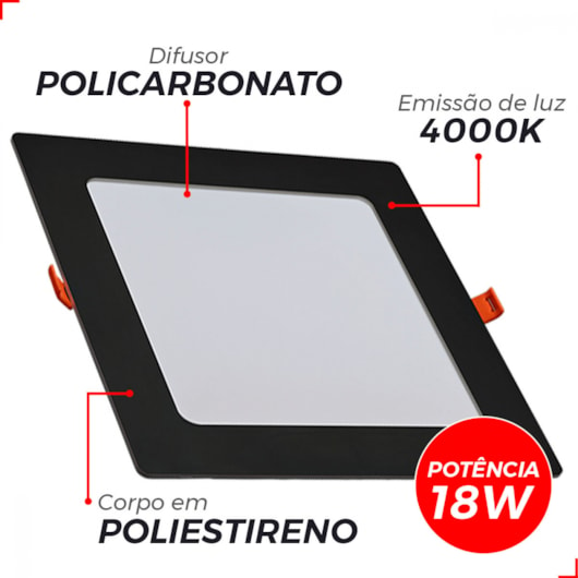 Painel Pop Led De Sobrepor Quadrado 18W Luz Neutra 4000K Bivolt Avant 22cm - Imagem principal - 64e56f9b-4af0-4400-8b34-e592f33427ae