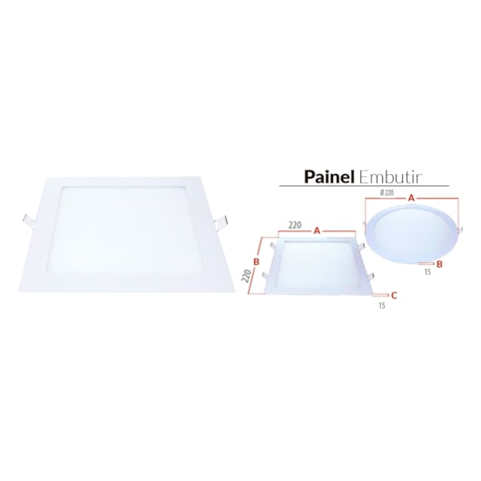 Painel Pop LED Plafon Inteligente de Embutir Smart Wi-Fi NEO 18W Quadrado 22cm Luz Dimerizavel Amarela-Branca Bivolt Avant - Imagem principal - 302e91cc-b801-41ed-98e3-f016946d50ef