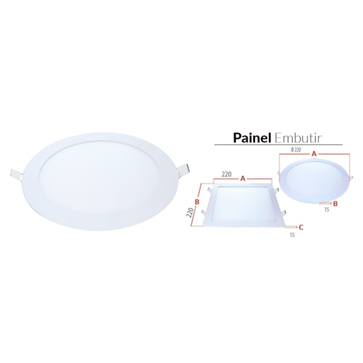 Painel Pop LED Plafon Inteligente de Embutir Smart Wi-Fi NEO 18W Redondo 22cm Luz Dimerizavel Amarela-Branca Bivolt Avant - Imagem principal - fa4b226e-b42c-43d6-a1f0-0ec7803bcd19