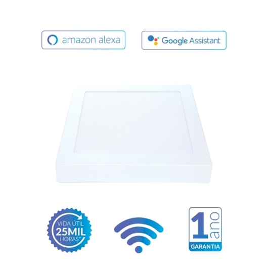 Painel Pop LED Plafon Inteligente de Sobrepor Smart Wi-Fi NEO 18W Quadrado 22cm Luz Dimerizavel Amarela-Branca Bivolt Avant - Imagem principal - dadce1cc-98b0-498e-83a9-3a0230b6bf89