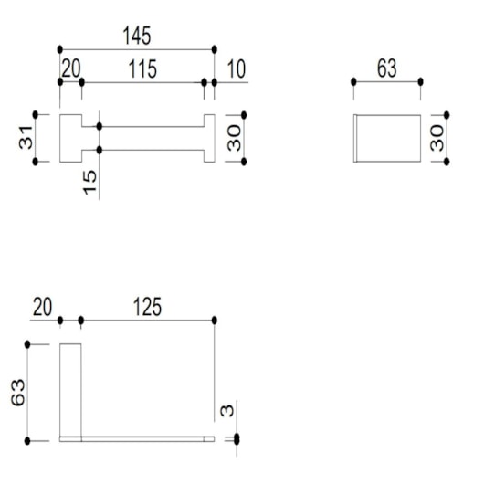 Papeleira Kr562 Black Matte Kromma - Imagem principal - 0ce6a07b-5f39-468b-89f9-fea2d68fa3ed