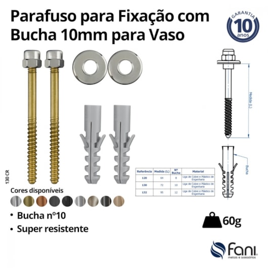 Parafuso Para Fixação De Vaso  O Par Doro Vecchio Fani  - Imagem principal - 2f3cddba-8a64-40a7-b0d5-f25aab1fe6c0