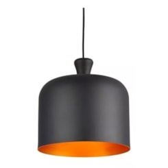 Pendente Bell Aço Preto Fosco 280mm Avant 1 Lâmpada E27