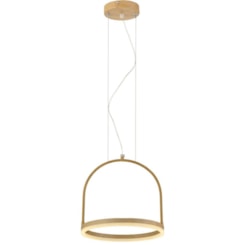 Pendente Cage Aluminio Luz Amarela 3000k Luz Amendôa 300mm 12w Bivolt Ø30cm Avant