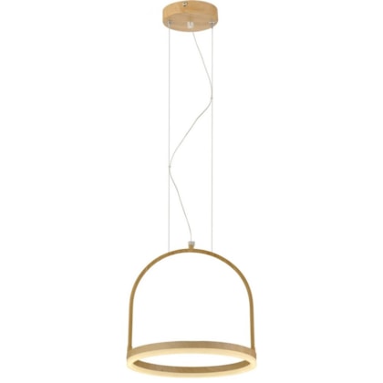 Pendente Cage Aluminio Luz Amarela 3000k Luz Amendôa 300mm 12w Bivolt Ø30cm Avant