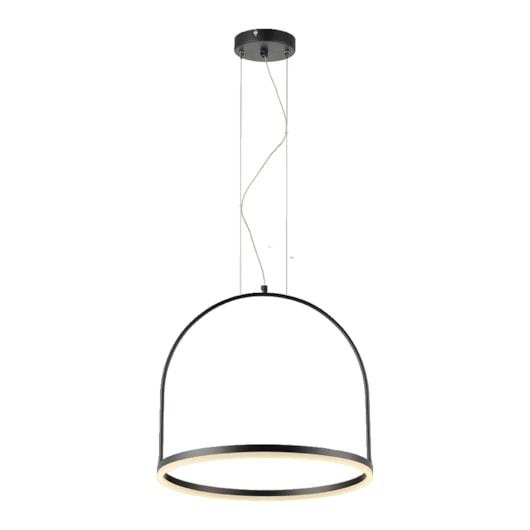 Pendente Cage Preto Fosco 20w 3000k Led Bivolt Emissão De Luz Amarela Ø50cm Avant - Imagem principal - c14ef3eb-3c65-4380-9ea3-a9e18120a183