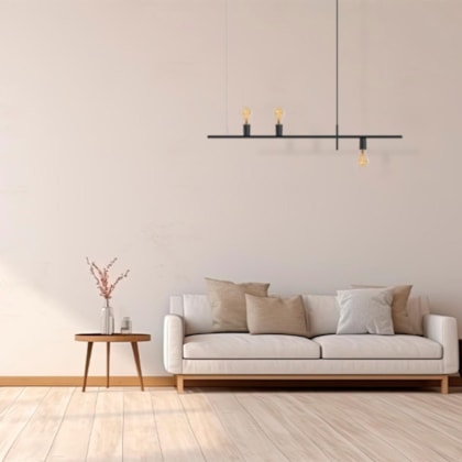 Pendente Conde 3X E27 Preto Fosco Taschibra