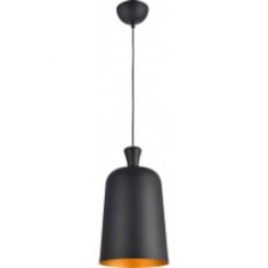 Pendente De Aço Bell 23cm 1xe27 Preto Fosco Avant