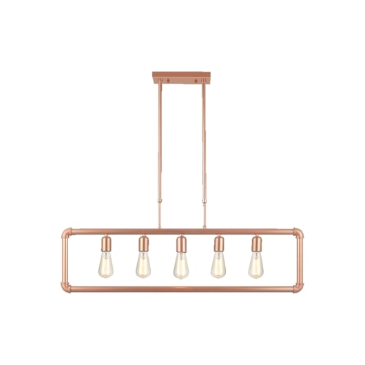 Pendente De Aço Hash Para 5 Lâmpadas E27 Cobre Fosco Avant - Imagem principal - 5f74b0c1-bb46-4c48-82da-ebad75ba87b9