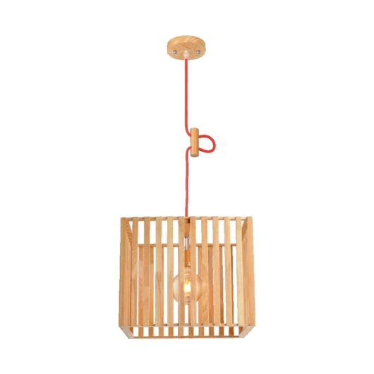 Pendente De Madeira Oka Cube 46cm Para 1 Lampada E27 Avant - Imagem principal - 2324c024-3aca-4ea5-8ec8-d627c43388f6