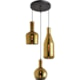 Pendente Flaschen Vidro Dourado Canopla Preto Fosco  Avant 3 Lâmpada E27 - ac794269-b4e6-4c4d-b897-ea08704fbf24