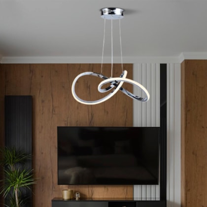 Pendente Led Tóquio 3000K 30W Cromado Taschibra