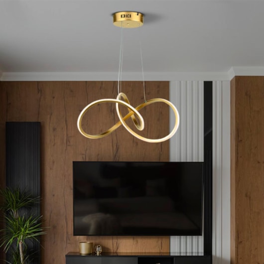 Pendente Led Tóquio 3000K 30W Ouro Fosco Taschibra - Imagem principal - 0c48af37-45fb-49f2-a6c3-32b636af6c38