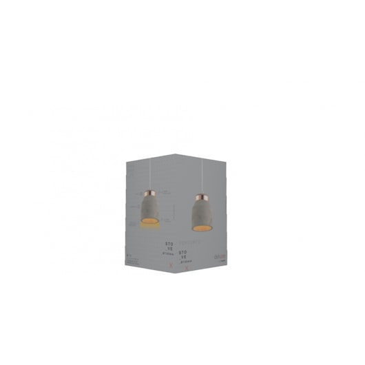 Pendente Stove Para 1 Lâmpada Concreto E27 Avant - Imagem principal - d94d6e7a-479d-4dc7-921b-112586b21856