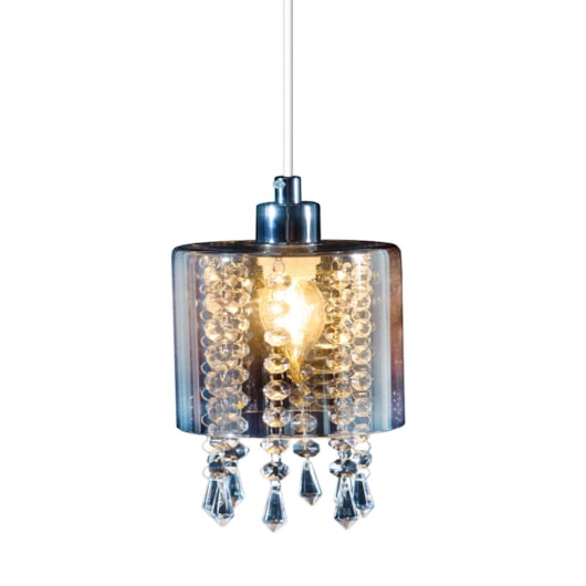 Pendente Versailles Vidro Fumê Canopla Cromado Avant 1 Lâmpada E27 - Imagem principal - 52290c3c-70b5-40ea-839a-c16249745a58