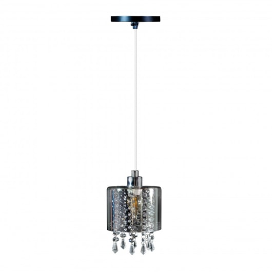 Pendente Versailles Vidro Fumê Canopla Cromado Avant 1 Lâmpada E27 - Imagem principal - f8b8bcb2-6df6-4e5b-a8d5-ff469aaae04d