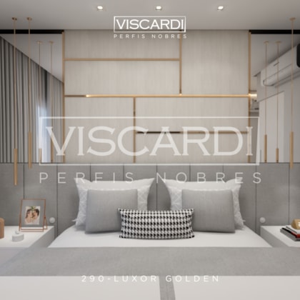 Perfil De Parede Luxor Golden Brilho Alumínio Anodizado Viscardi