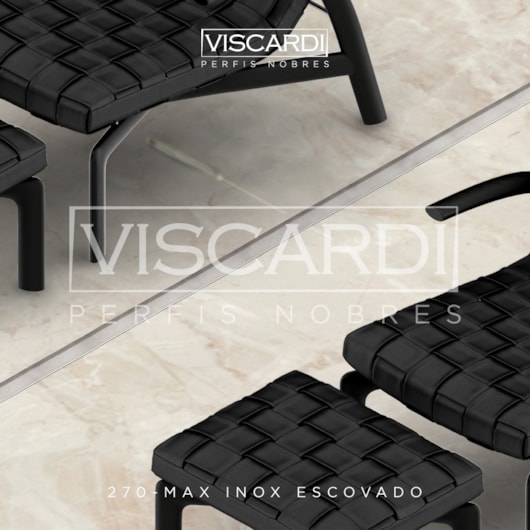 Perfil Redutor Para Piso Max 270 Inox Escovado Aço 304 Viscardi - Imagem principal - ea70f8ea-2ed4-4a4c-8810-08efec215b64