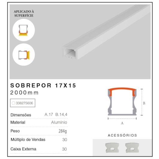 Perfil Risque Com Tampa 1715 Cega Bf Com 10 Unidades Branco Fosco Avant - Imagem principal - d14d2428-1119-444a-a590-63a35e18096a