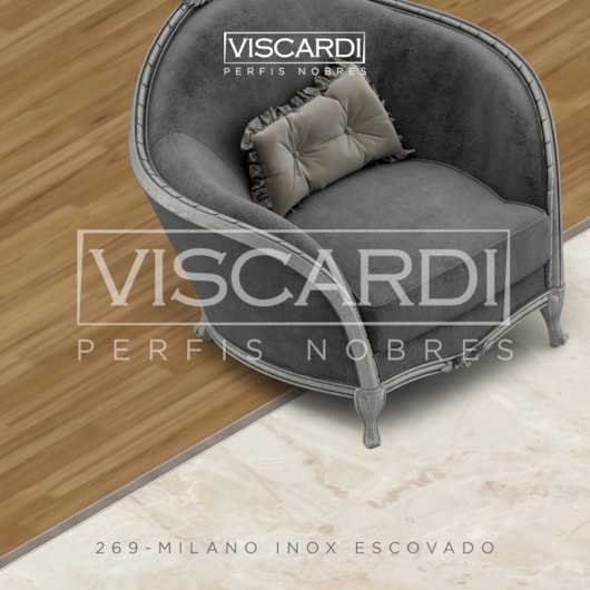 Perfil T Para Piso Milano 269 Inox Escovado Aço 304 Viscardi - Imagem principal - ab640642-0d10-47dc-9922-c2f52666d296