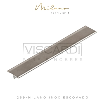Perfil T Para Piso Milano 269 Inox Escovado Aço 304 Viscardi