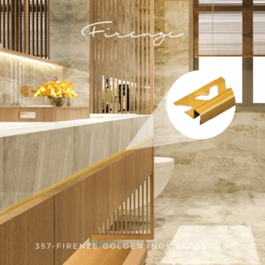 Perfil Viscardi Firenze Inox Golden Escovado - Imagem principal - b035d11e-3ed0-4924-90db-7f60829037d1