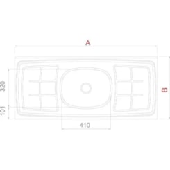 Pia Bali Cuba N4 Concreto Aerado Com Válvula GhelPlus 1200X530X110Mm