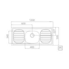 Pia De Apoio Filo Inox Standard Tramontina 120x50cm