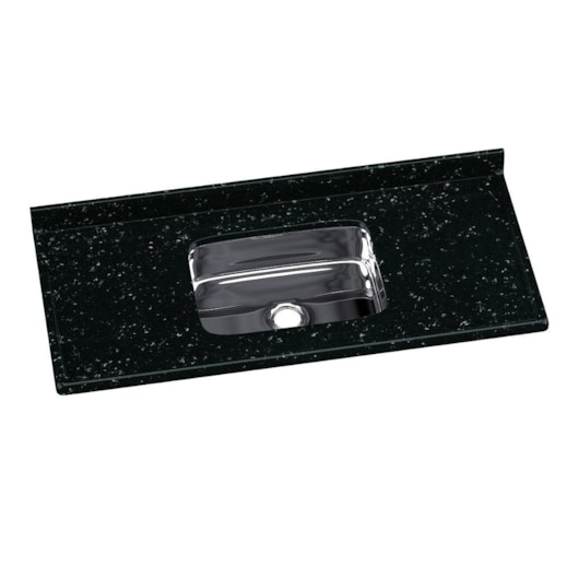 Pia Sintética Com Cuba Inox 120x55cm 562208 Preto Rorato - Imagem principal - e00f4386-0e79-4c7d-ac64-e3af2bf359fb