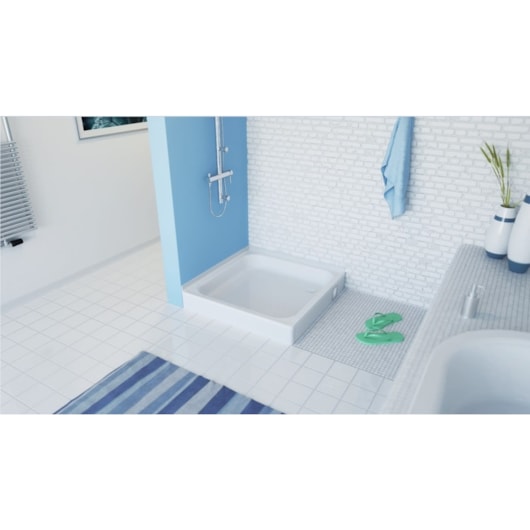 Piso Box De Aço Esmaltado 70x70x7 Sem Válvula Europa Branco Celite  - Imagem principal - b049b3a9-6eda-4772-a0f8-3bf230e5c3b6