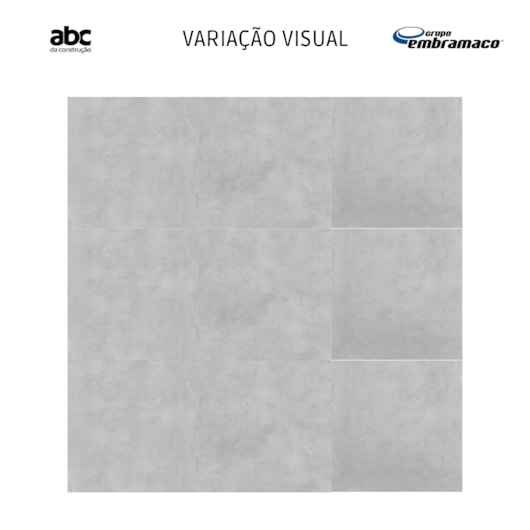 Piso Cerâmico Embramaco Nevada Mate Cinza Acetinado 60x60cm Retificado  - Imagem principal - 07634893-a53b-43bc-ab8f-139964a4a797