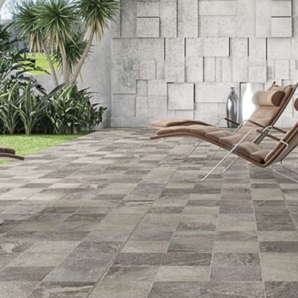 Piso Cerâmico Embramaco Pávia Gray Pedra Externo 60,5x60,5cm Bold