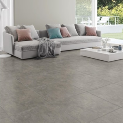 Piso Cerâmico Fioranno Novara Plus Acetinado Hd Cinza 62x62cm Bold