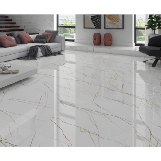 Piso Ceramico Marmocerâmica  Marmo Munich Polido 90,5x90,5cm Retificado - Imagem principal - 94a890e2-b60e-4285-93e8-380bf9d9e495