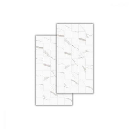 Piso Ceramico Marmocerâmica Square Mont Blanc Acetinado 39x75,5cm Retificado