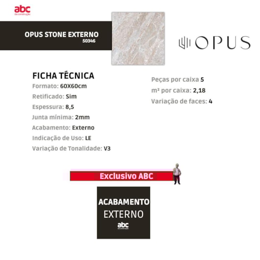 Piso Cerâmico Opus Stone Granilha 66x66cm Retificado - Imagem principal - 30925e8b-ec8e-4c1f-bfe3-992fbeb7811c